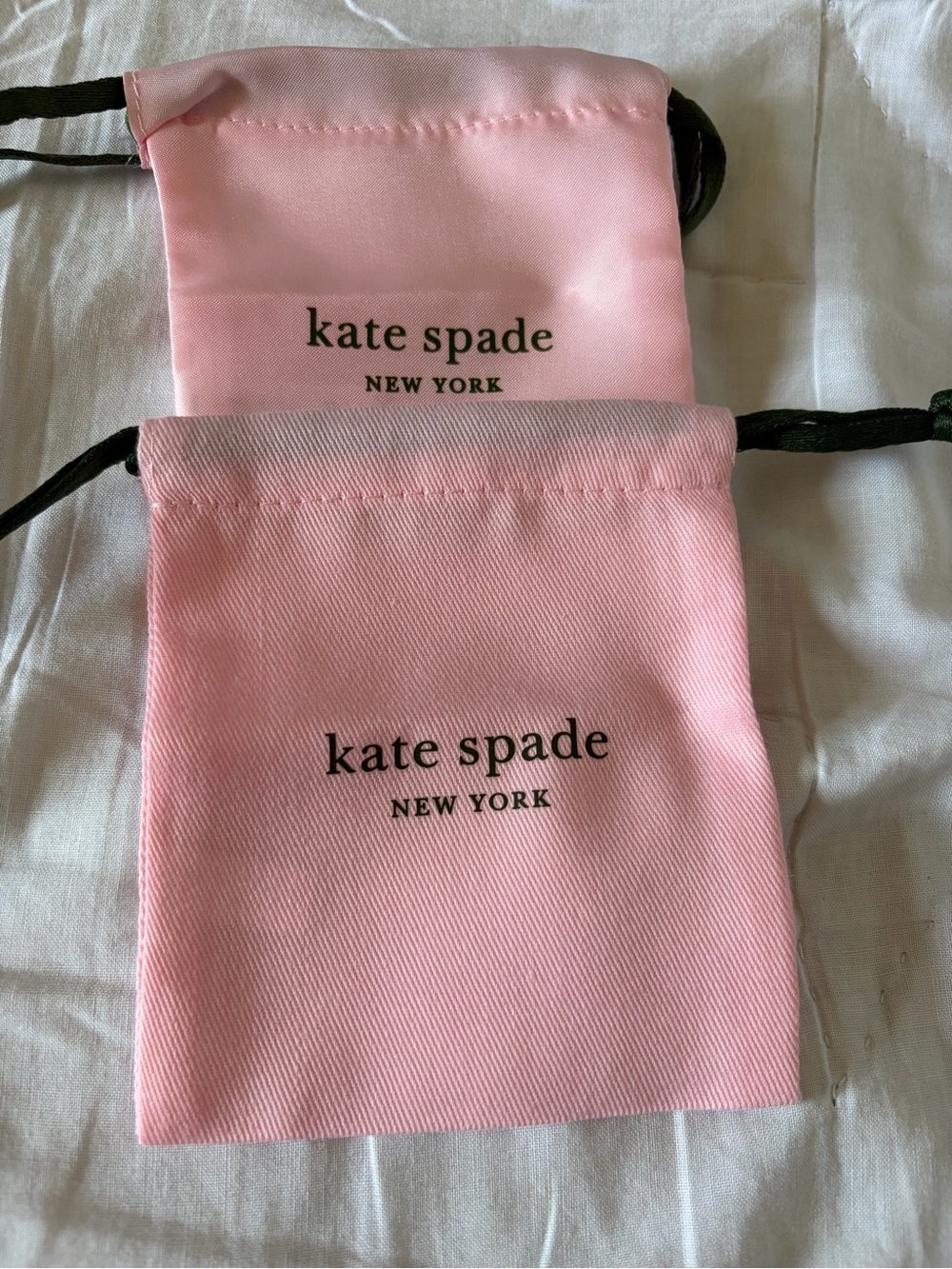 kate spade Pink Satin Drawstring Pouches (Set of 2)